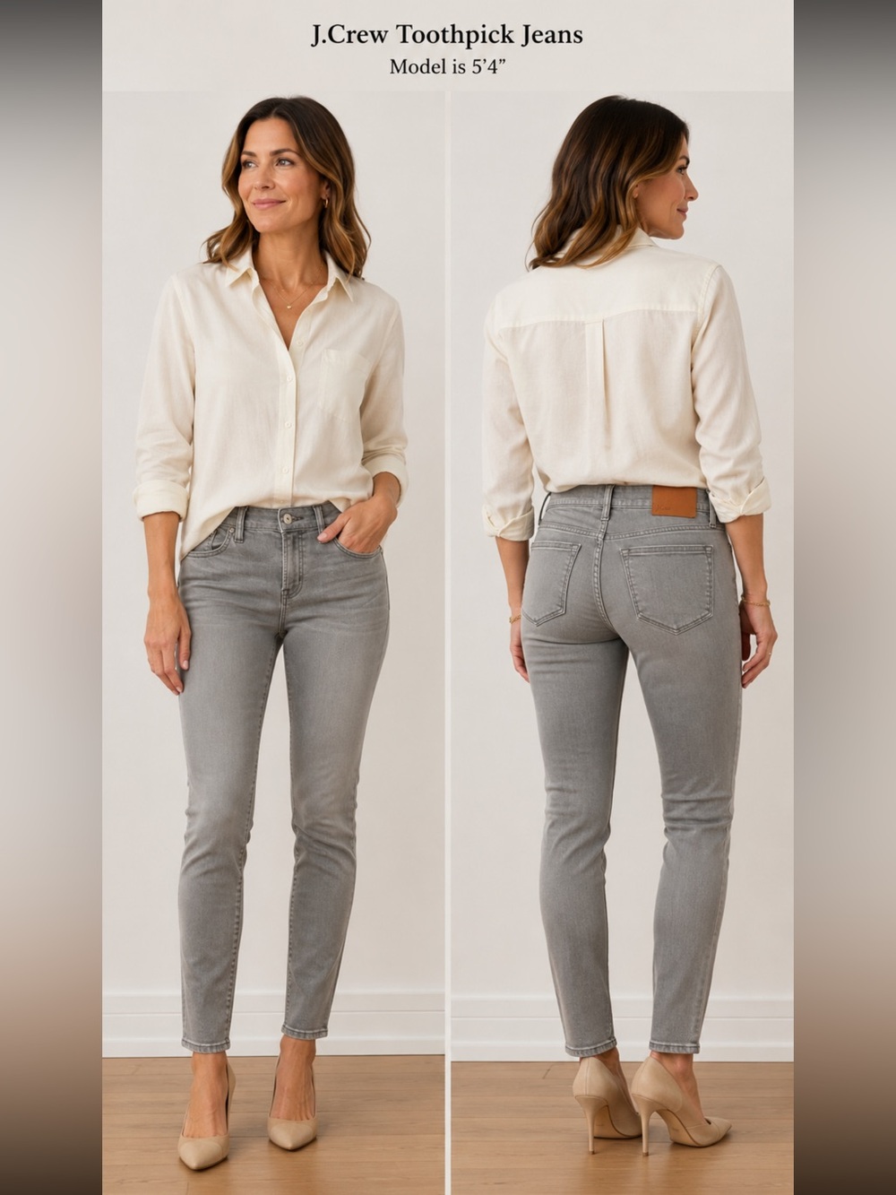 JCrew Toothpick Gray Skinny Jeans Size 26